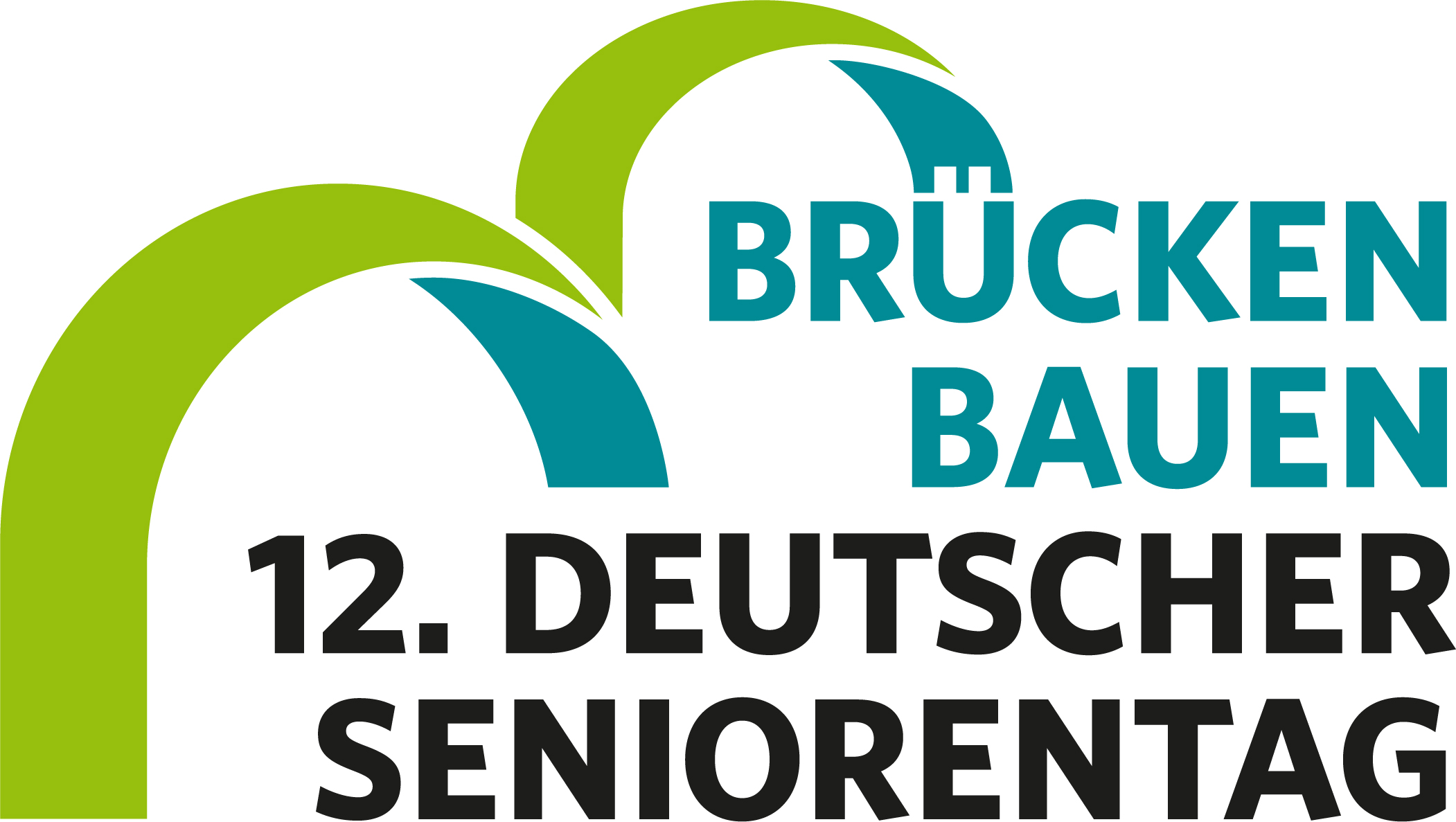 Text im Logo: Brücken Bauen 12. Deutscher Seniorentag