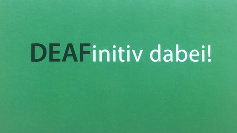 Postkarte der Aktion "Deafinitiv dabei!"