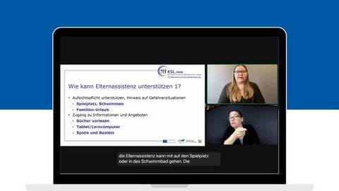 Screenshot von Webinar Elternassistenz 