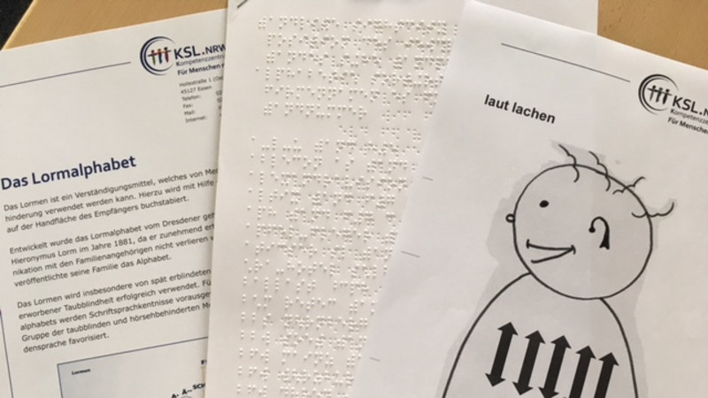 Schulungsmaterialien: Lormen, Braille und Haptic Communication