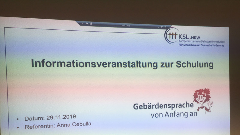 Informationsveranstaltung "Gebärdensprach von Anfang an"