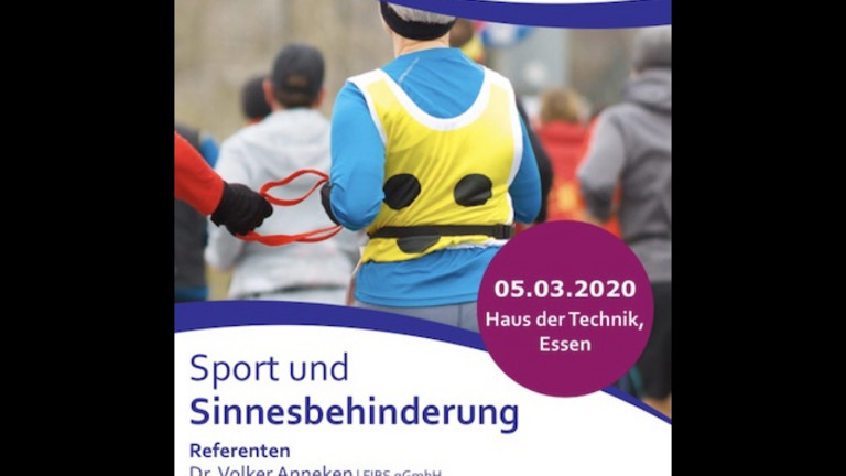 Cover des Veranstaltungs-Plakats "Sport und Sinnesbehinderung"