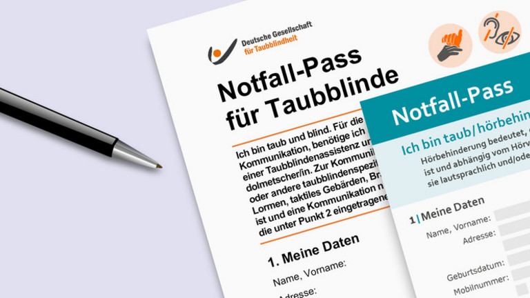 Notfallpass für Menschen mit Hörbehinderung und Taubblindheit