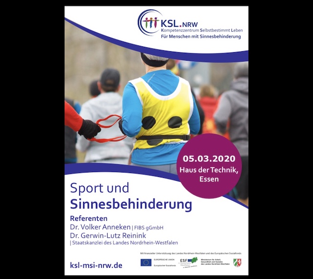 Cover des Veranstaltungs-Plakats "Sport und Sinnesbehinderung"