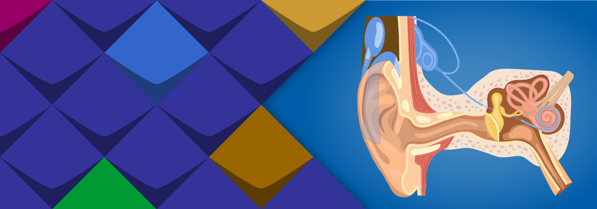 Eine Schemazeichnung eines implantierten Cochlea-Implantats