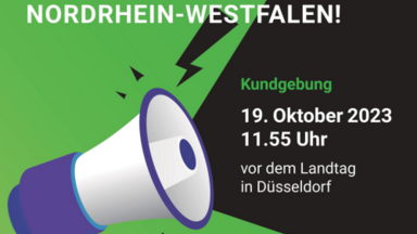 Für ein soziales Nordrhein-Westfalen! Kundgebung: 19. Oktober 2023, 11.55 Uhr, vor dem Landtag in Düsseldorf