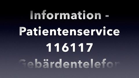 Patientenservice 116117 - Gebärdentelefon