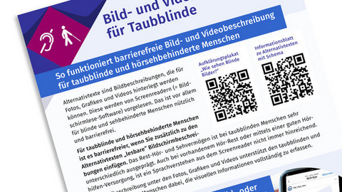 Infoblatt "Bild- und Videobeschreibung für Taubblinde"