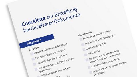 Checkliste des KSL-MSi-NRW zur Erstellung barrierefreier Dokumente