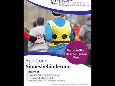 Cover des Veranstaltungs-Plakats "Sport und Sinnesbehinderung"