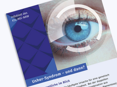 Mockup des Infoblatts über das Usher Syndrom 