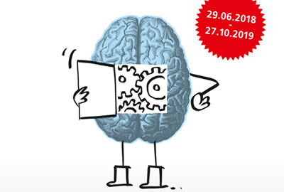 Gezeichnetes Gehirn _ Ausschnitt Plakat der Sonderausstellung