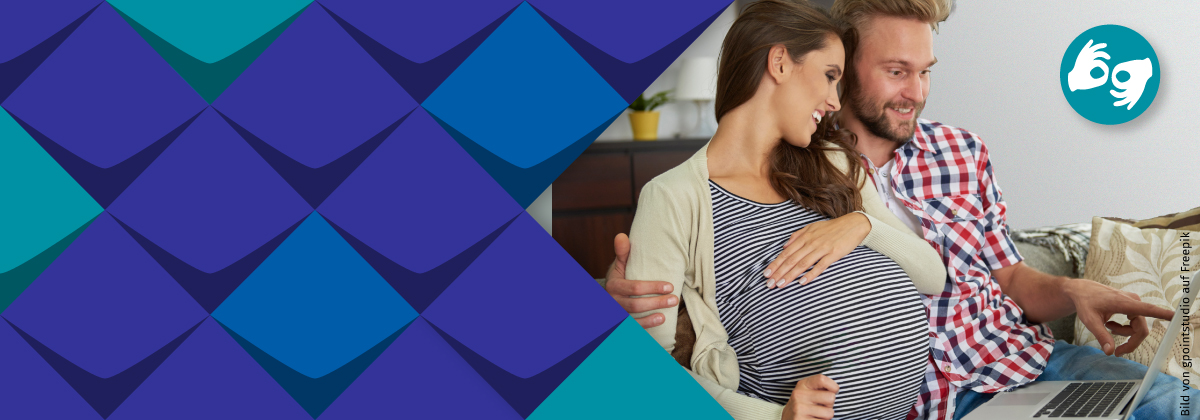 Werdende Eltern nehmen an der Online-Veranstaltung teil. 