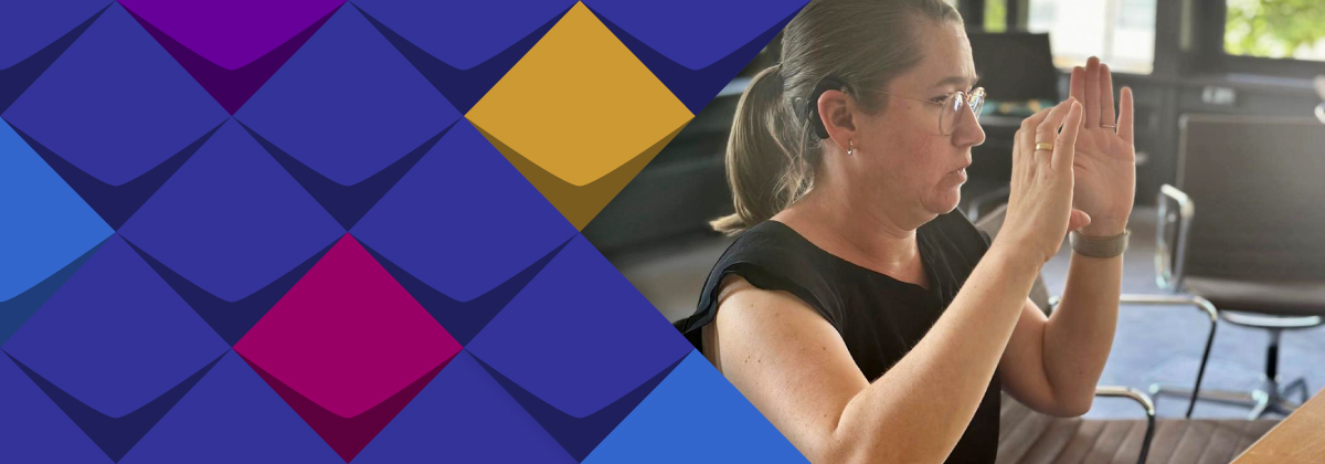 Frau Wegerhoff referiert das Thema Taubblindheit