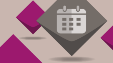 Grafische Elemente der KSL.NRW in den Farben des KSL.Münster, dazu ein Kalender-Symbol