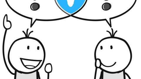 Zwei Personen kommunizieren