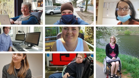 Bildercollage mit Meschen, die zur Risikogruppe gehören