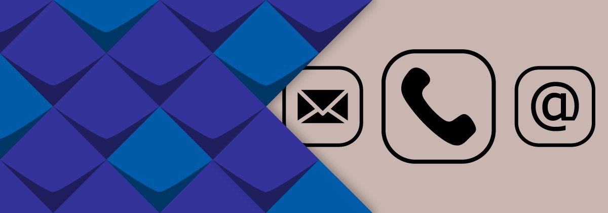 Piktogramme für Kontakt: Der Telefonhörer ist vergrößert dargestellt.