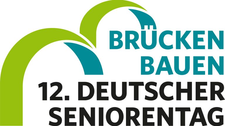Text im Logo: Brücken Bauen 12. Deutscher Seniorentag