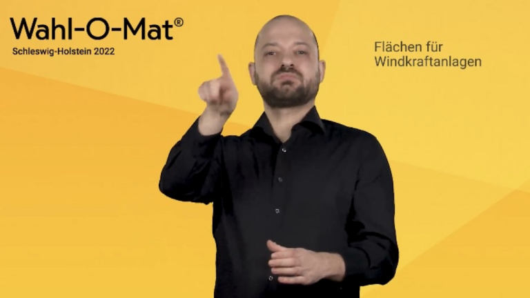 Screenshot Wahl-O-Mat mit Gebärdensprachdozent